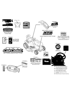 Label Map 13wpa1cs010 Diagram and Parts List for XT2-LX42KH (13APA1CS010-13WPA1CS010)(2015) Cub Cadet Lawn Tractor